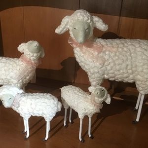 Ceramic glittering Lamb Family